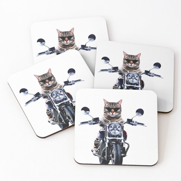 Item preview, Cool Cat on Motorbike – Funny Biker Cat Illustration Design designed and sold by Chippychips1.