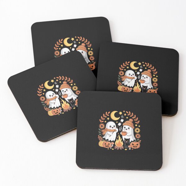 Item preview, Retro Cozy Camping Halloween Cute Boo Ghost Fall Campfire designed and sold by imsamaharem.