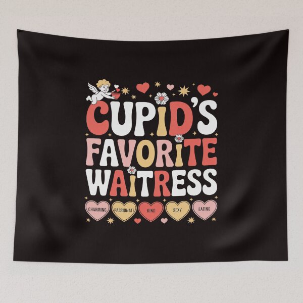 Item preview, Groovy Cupid's Favorite Waitress Valentine Brunch Restaurant designed and sold by lavethediso.