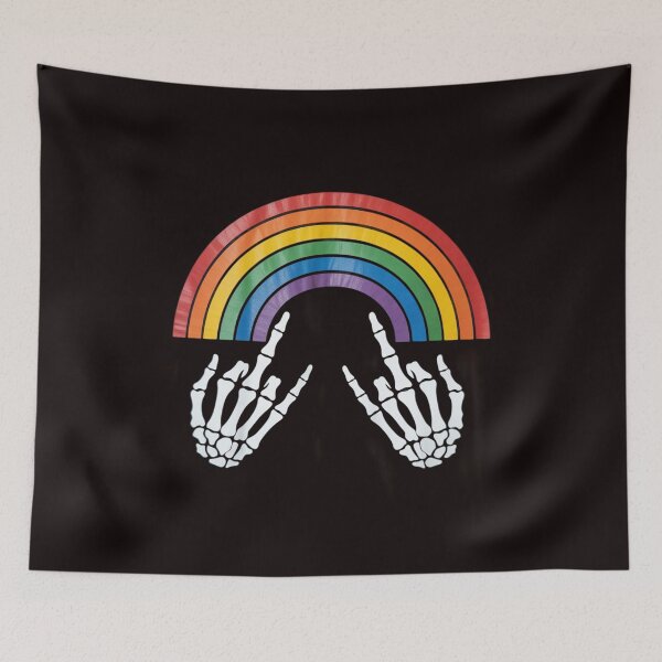Item preview, Gothic Rainbow Pride Skeleton Hands Art Colorful Bones LGBTQ designed and sold by lavethediso.