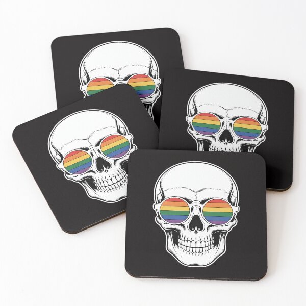 Item preview, Gay Pride LGBT Skull with Rainbow Sunglasses designed and sold by czechascheledu.