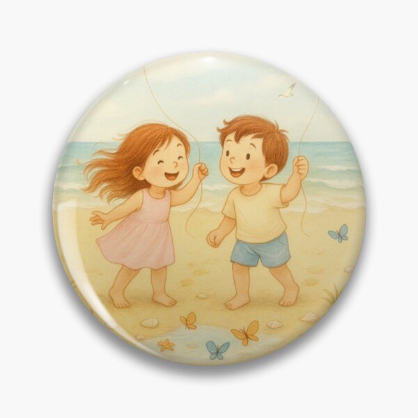 Item preview, Flying Kites in the Wind | Whimsical Storybook Illustration designed and sold by FunscapeHQ.
