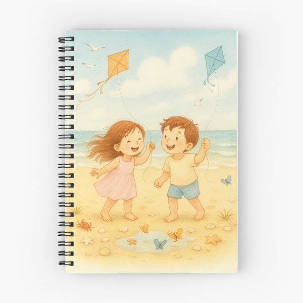Item preview, Flying Kites in the Wind | Whimsical Storybook Illustration designed and sold by FunscapeHQ.