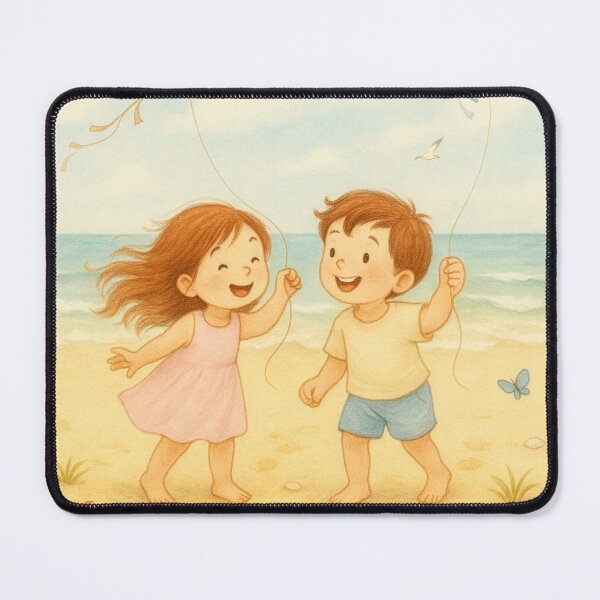 Item preview, Flying Kites in the Wind | Whimsical Storybook Illustration designed and sold by FunscapeHQ.