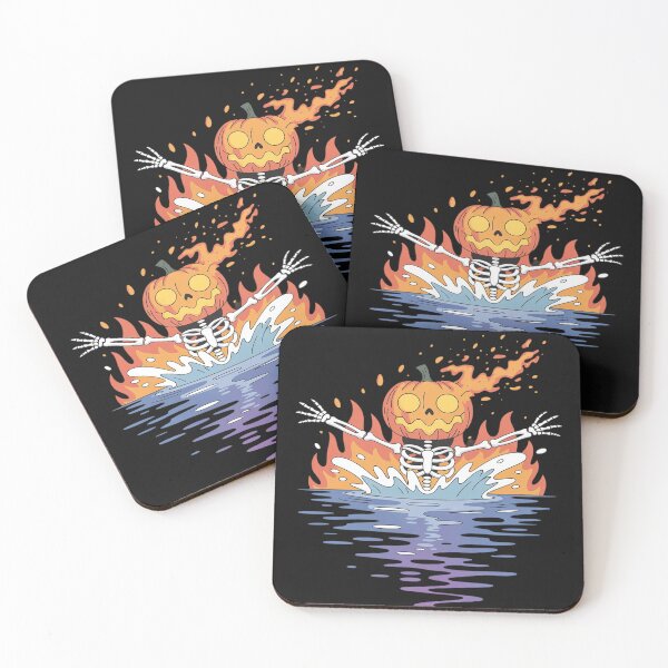 Item preview, Pumpkin Head Skeleton Swimming Halloween Spooky Sports 3 designed and sold by tkhrbika.