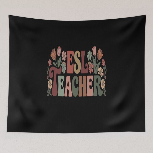 Item preview, Retro Flowers ESL Teacher Teach Multilingual Learners Team Men Women Girls Kids designed and sold by imsamaharem.