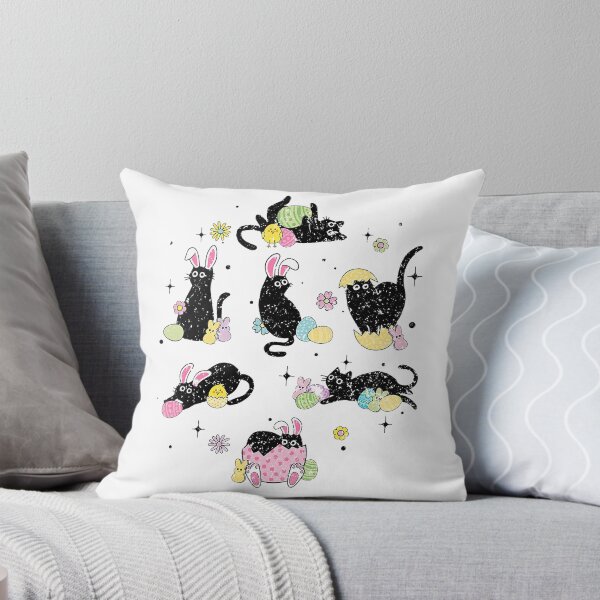 Item preview, Black Cat and Bunny Funny Easter Egg Hunt Art designed and sold by KevinorNorris.