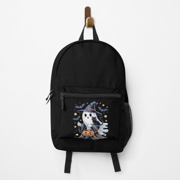 Item preview, Retro Halloween Blue Denim Ghost Floral Patchwork Black Cat designed and sold by countntenov.