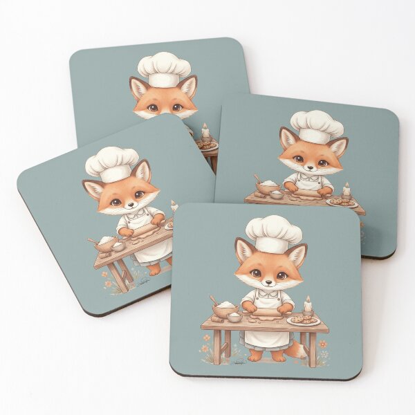 Item preview, Adorable Fox Pastry Chef Kneads Watercolor Cookies. designed and sold by DakotaPoppin.