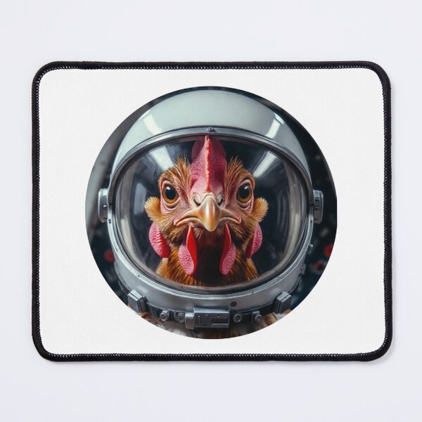 Item preview, Space Chicken Astronaut - Funny Hen in Helmet Sticker designed and sold by octozap.