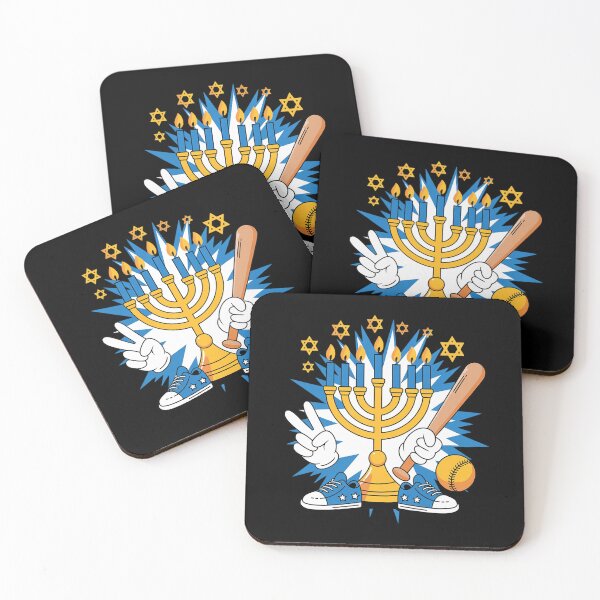 Item preview, Retro Menorah Playing Softball Happy Hanukkah PJS designed and sold by countntenov.