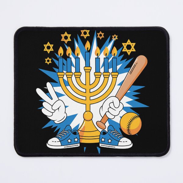 Item preview, Retro Menorah Playing Softball Happy Hanukkah PJS designed and sold by countntenov.