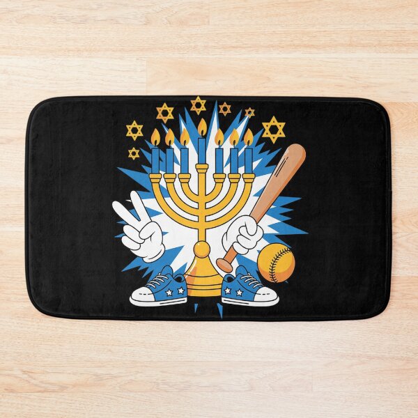 Item preview, Retro Menorah Playing Softball Happy Hanukkah PJS designed and sold by countntenov.
