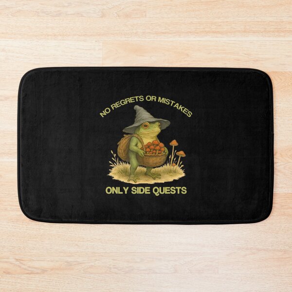Item preview, No Regrets Only Side Quests Frog Wizard Mushroom Adventure designed and sold by PaulaStokes2.