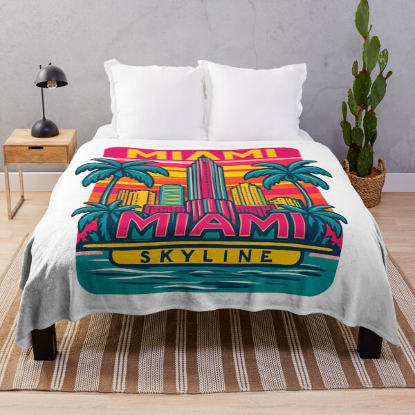 Item preview, Miami Skyline Design – Tropical Cityscape Sunset Illustration designed and sold by Chippychips1.