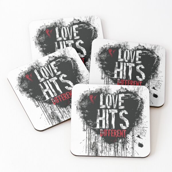 Item preview, Love Hits Different T-Shirt | Grunge Heart Typography designed and sold by Fashion Quarters.