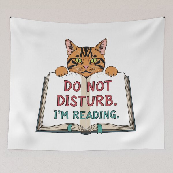 Item preview, Do Not Disturb I'm Reading Cat - Funny Introvert Bookworm Graphic designed and sold by LoveDesignMania.