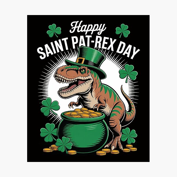Item preview, St Patricks Day - Happy St Pat-Rex Day Dinosaur designed and sold by Vexat062Art.