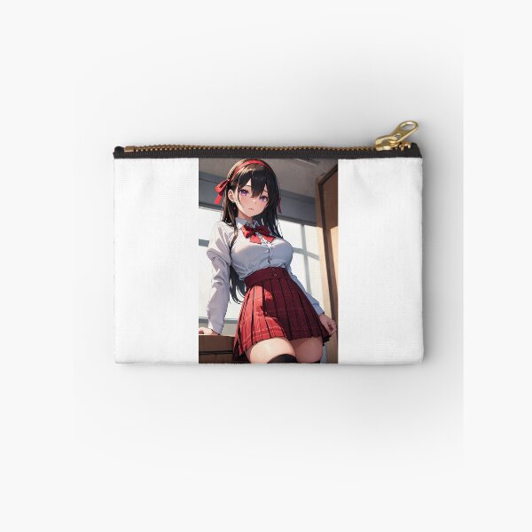Item preview, Sawashiro Rina Roshutsu Kanojo - Elegant Red Plaid Anime Schoolgirl Art designed and sold by iloveanimechibi.