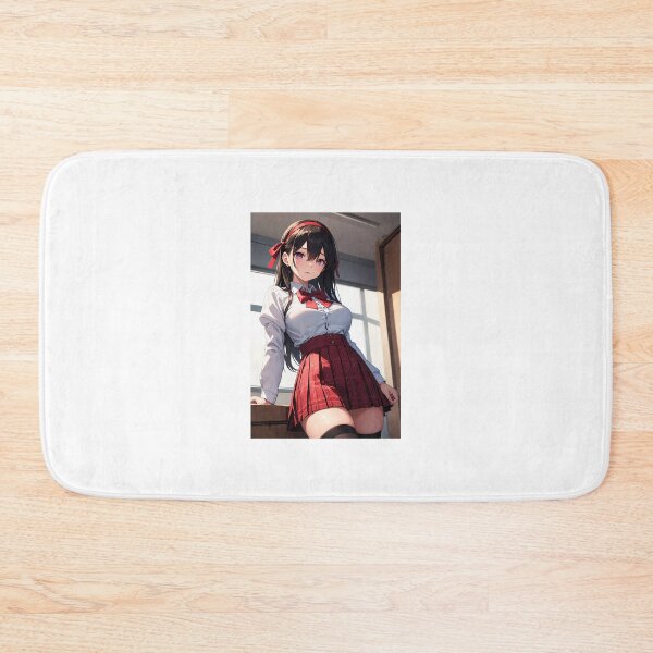 Item preview, Sawashiro Rina Roshutsu Kanojo - Elegant Red Plaid Anime Schoolgirl Art designed and sold by iloveanimechibi.