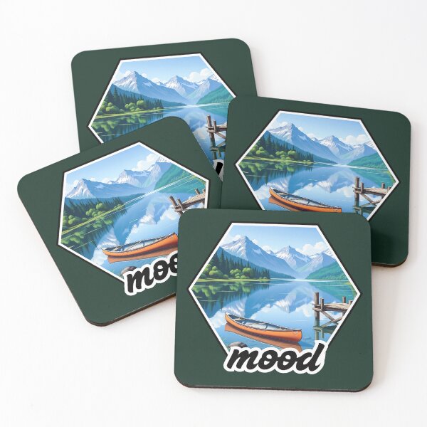 Item preview, Calm Lake Reflection with Canoe and Mountain Mood designed and sold by Fikuall.