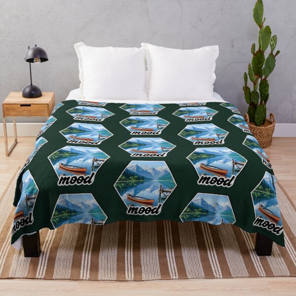 Item preview, Calm Lake Reflection with Canoe and Mountain Mood designed and sold by Fikuall.