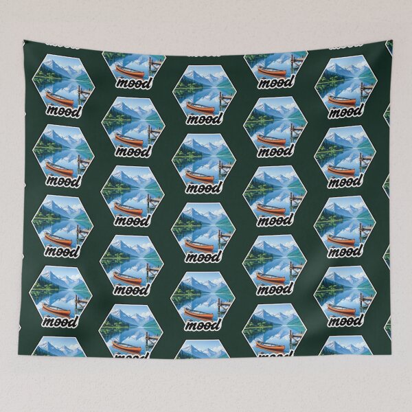 Item preview, Calm Lake Reflection with Canoe and Mountain Mood designed and sold by Fikuall.