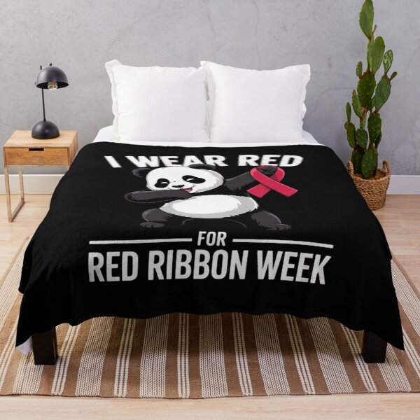 Item preview, Cute Dabbing Panda We Wear Red For Red Ribbon Week Awareness designed and sold by repconomArt.