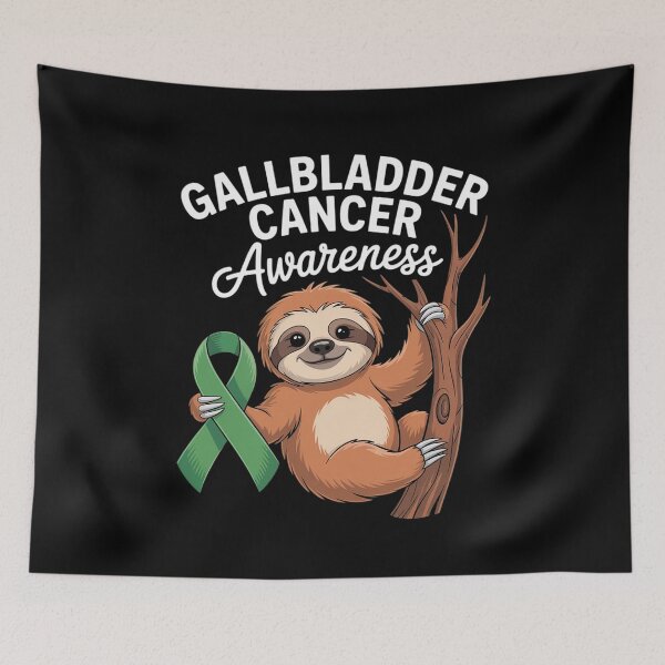Item preview, Cute hanging sloth Bile Duct Gallbladder Cancer Awareness designed and sold by repconomArt.