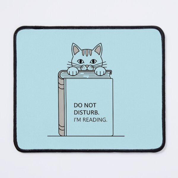 Item preview, Do Not Disturb I'm Reading Black Cat Bookworm Minimalist Outline Art designed and sold by LoveDesignMania.