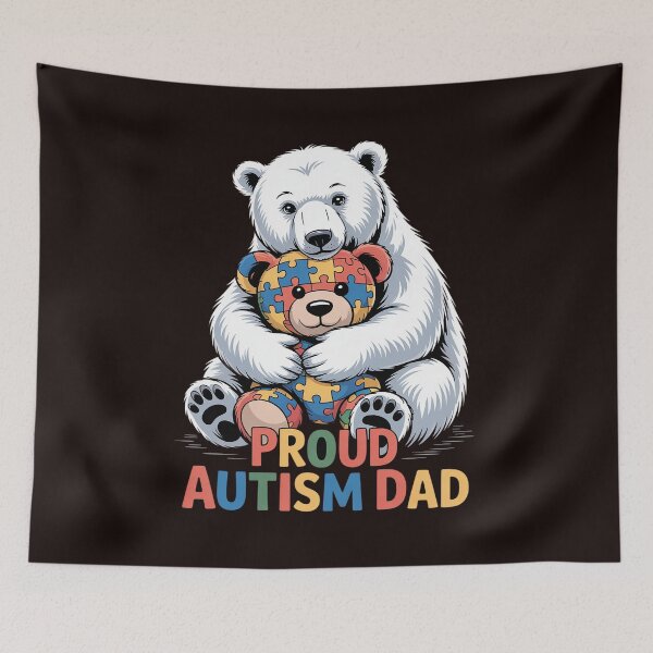 Item preview, Proud Autism Dad Bear Autism Awareness Autistic Son Daughter designed and sold by MichaelStalkas.