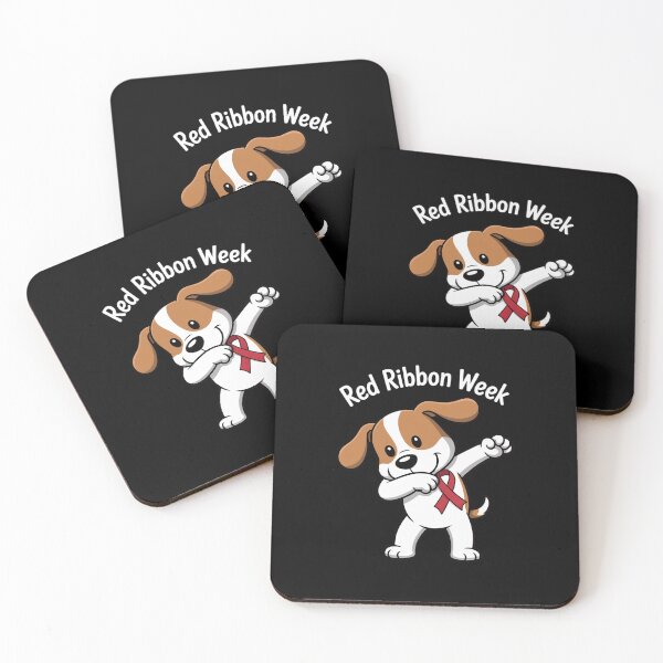Item preview, Dabbing Dog We Wear Red For Red Ribbon Week Awareness designed and sold by repconomArt.