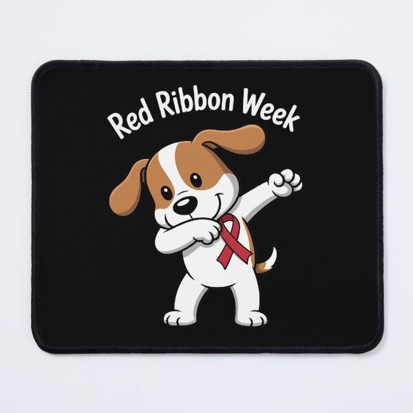 Item preview, Dabbing Dog We Wear Red For Red Ribbon Week Awareness designed and sold by repconomArt.