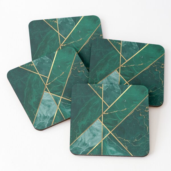 Item preview, Luxury Emerald Green and Gold Geometric Marble designed and sold by LakLuxe studio .