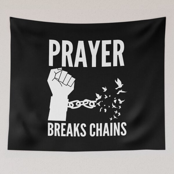 Item preview, Prayer Breaks Chains - Powerful Christian Faith - White Design designed and sold by MoriaStore.