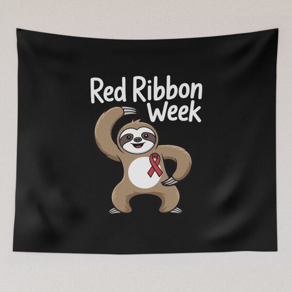 Item preview, Dabbing Sloth We Wear Red For Red Ribbon Week Awareness designed and sold by repconomArt.