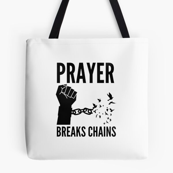 Item preview, Prayer Breaks Chains - Powerful Christian Faith - Black Design designed and sold by MoriaStore.