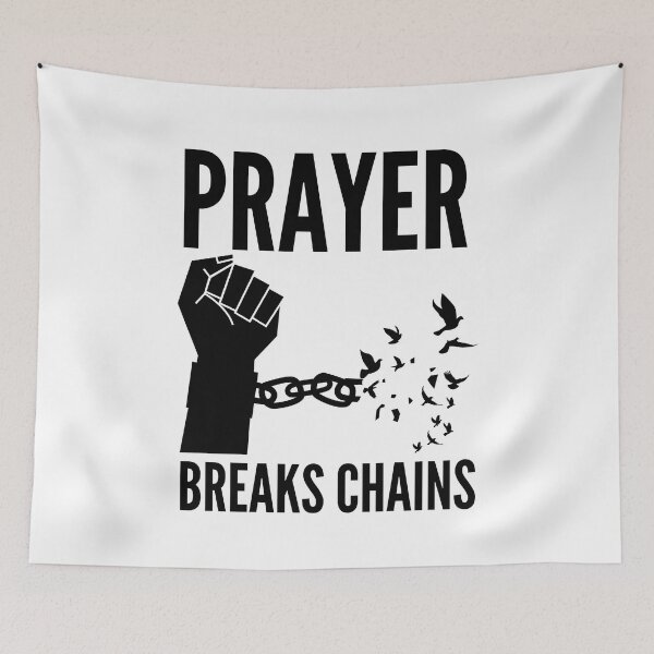 Item preview, Prayer Breaks Chains - Powerful Christian Faith - Black Design designed and sold by MoriaStore.
