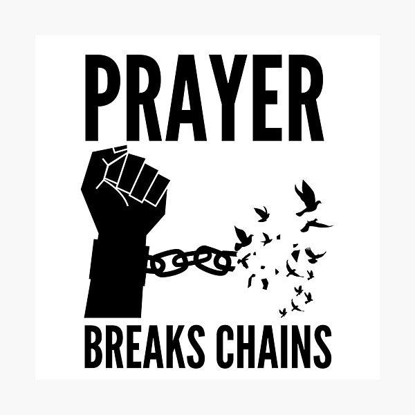 Item preview, Prayer Breaks Chains - Powerful Christian Faith - Black Design designed and sold by MoriaStore.