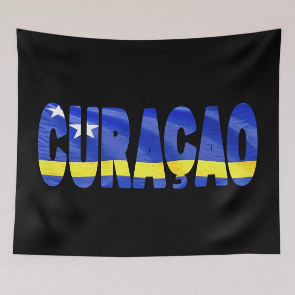 Item preview, CURAÇAO - Flag Flying in Wind cut to Letters Souvenir Sticker Shirt designed and sold by Adam Gormley.