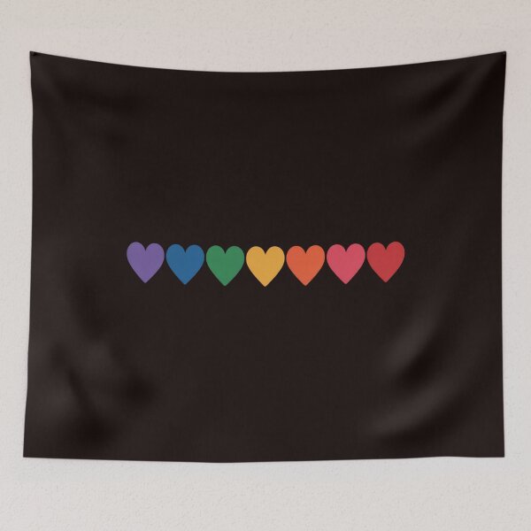 Item preview, Rainbow Flag Hearts Love LGBT Gay Lesbian Bi Trans designed and sold by MichaelStalkas.