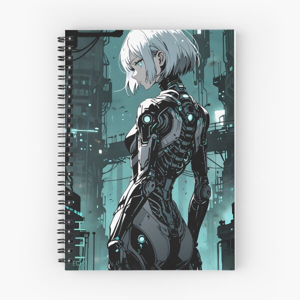 Item preview, ECHO: Perfil industrial de columna cibernética monocromática | Chica linda de anime cyberpunk designed and sold by Sytrics.