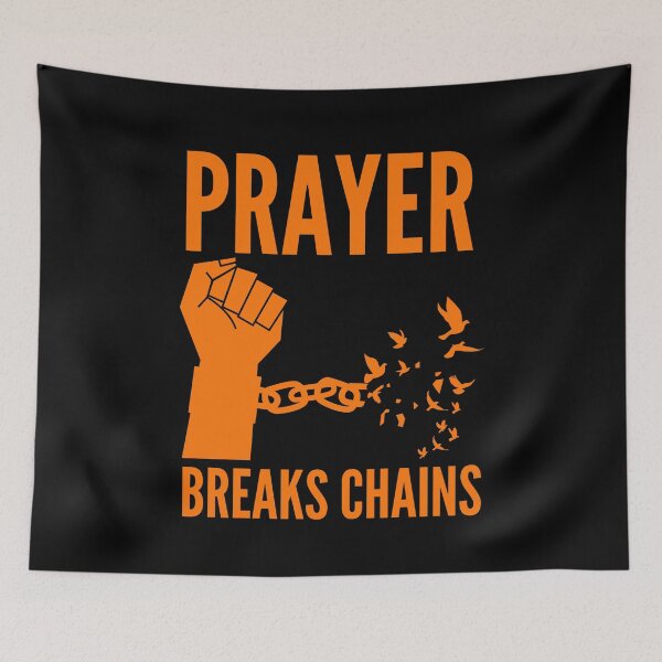Item preview, Prayer Breaks Chains - Powerful Christian Faith - Orange Design designed and sold by MoriaStore.