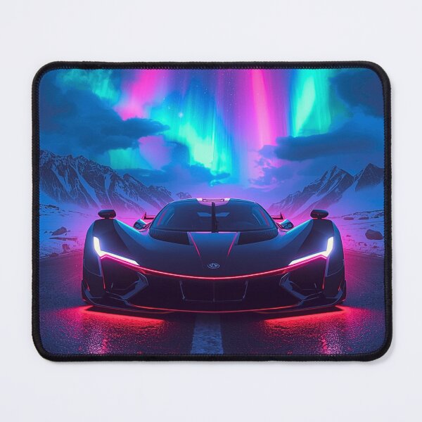 Item preview, Neon Supercar Under Northern Lights designed and sold by FRADEX STORE.