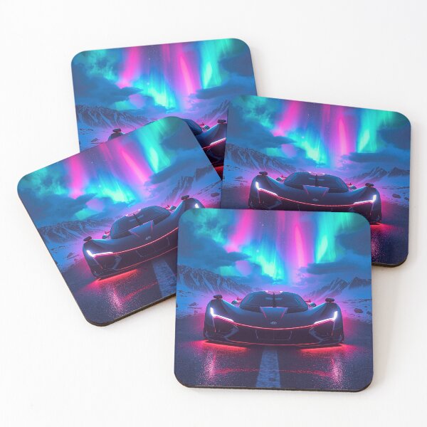 Item preview, Neon Supercar Under Northern Lights designed and sold by FRADEX STORE.