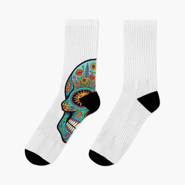 Item preview, Floral Sugar Skull & Desert Cactus - Colorful Day of the Dead designed and sold by AliveStyle.