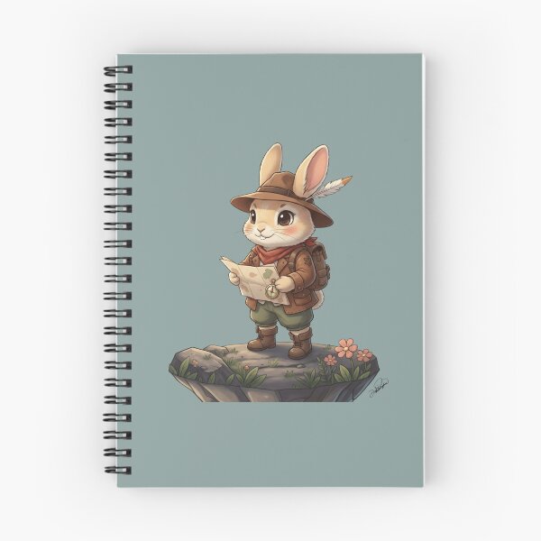 Item preview, Cute Adventurous Bunny with Map and Compass on Rock. designed and sold by DakotaPoppin.