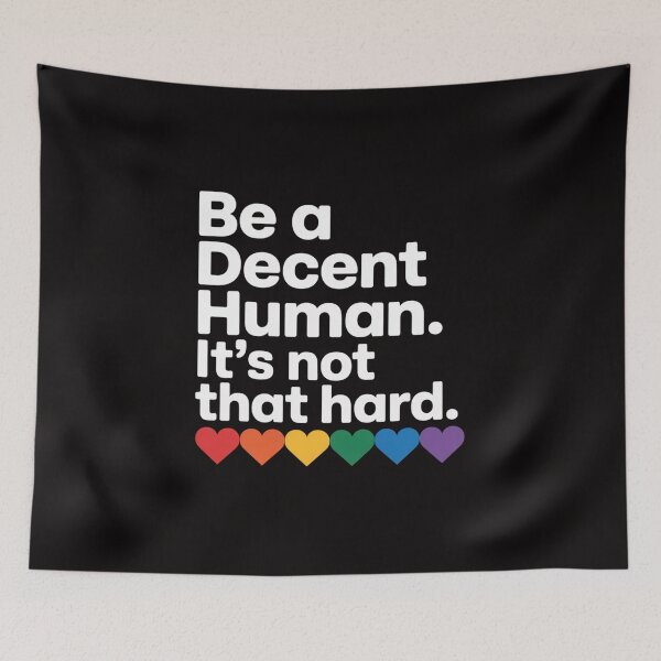 Item preview, LGBT Heart Retro Be A Decent Human It's Not That Hard designed and sold by HudsonErik.