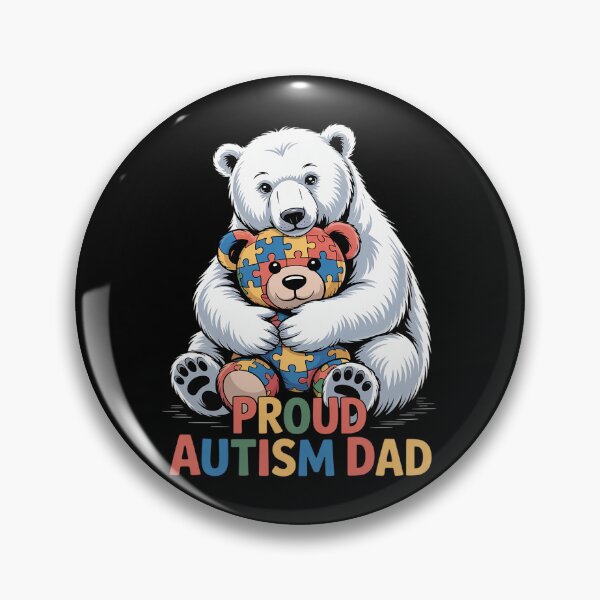 Item preview, Proud Autism Dad Bear Autism Awareness Autistic Son Daughter designed and sold by LindseyKris.