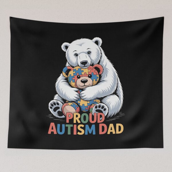 Item preview, Proud Autism Dad Bear Autism Awareness Autistic Son Daughter designed and sold by LindseyKris.